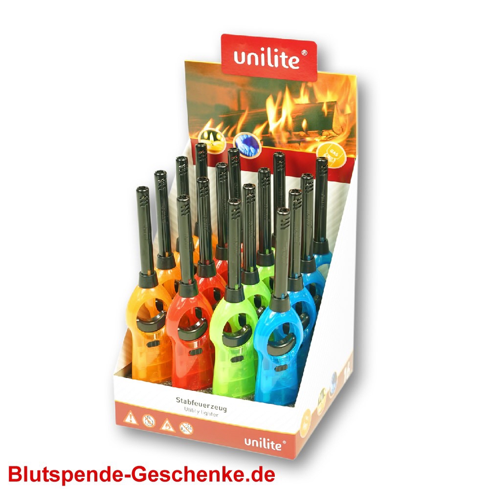 Stabfeuerzeuge transparent bunt