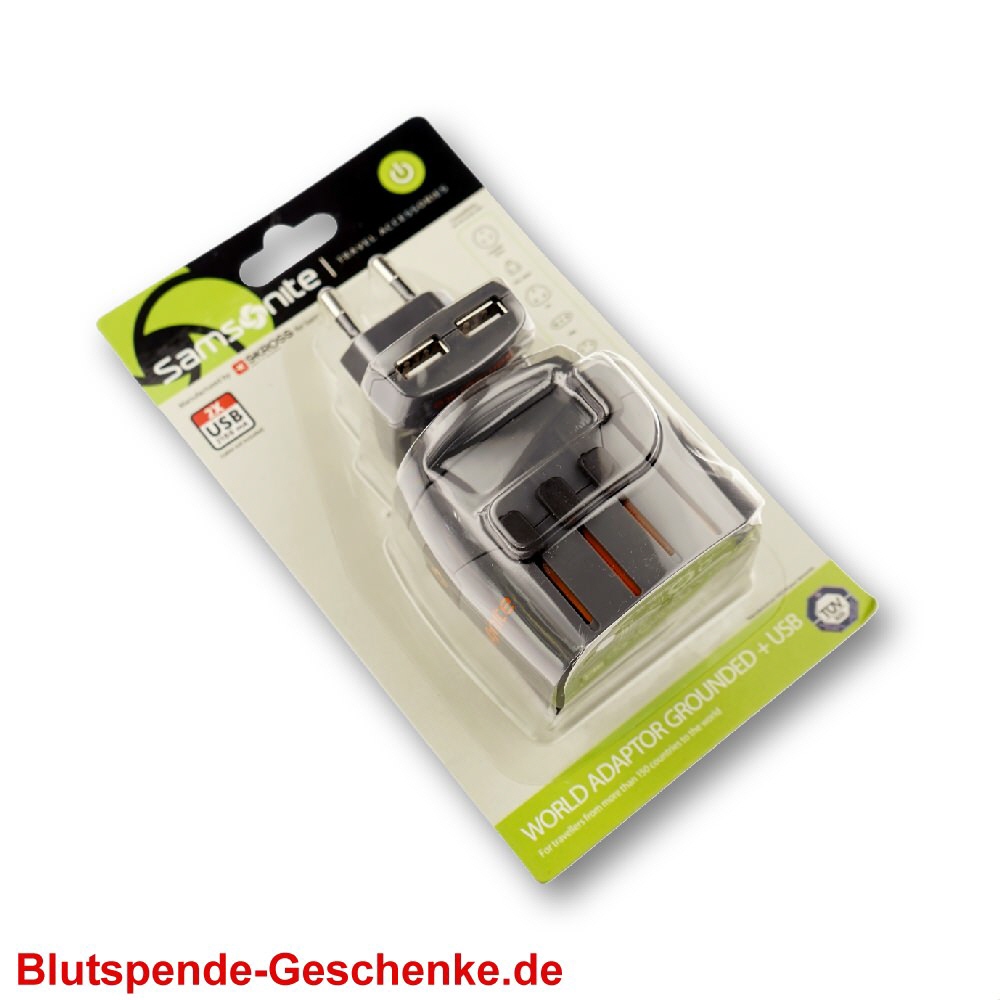 Samsonite Welt-Stromadapter mit USB-Stecker