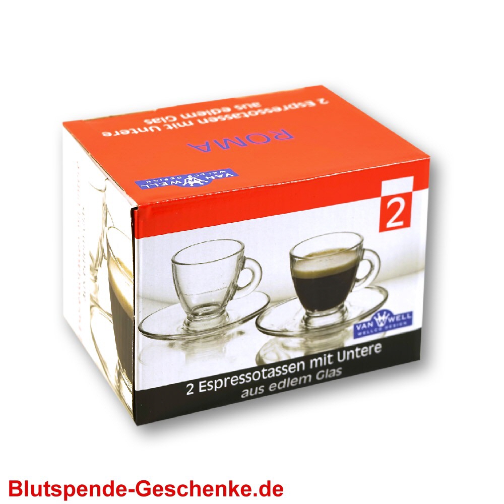 TreuePr&auml;sent Espresso-Tassen aus Glas