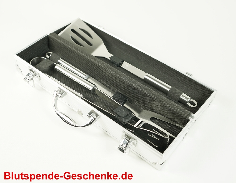 TreuePr&auml;sent Grillbesteck im Alukoffer