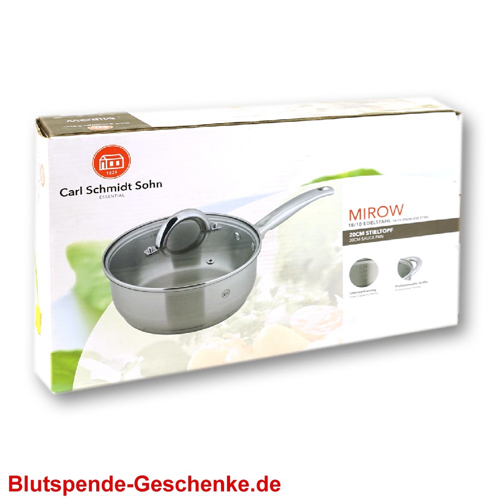 TreuePr&auml;sent Edelstahl-Stieltopf 20 cm