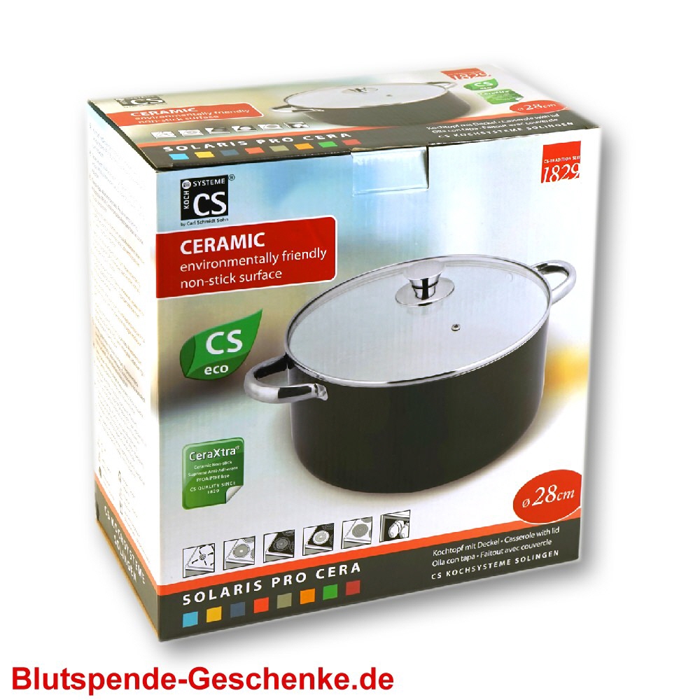 TreuePr&auml;sent Kochtopf mit Deckel 28 cm