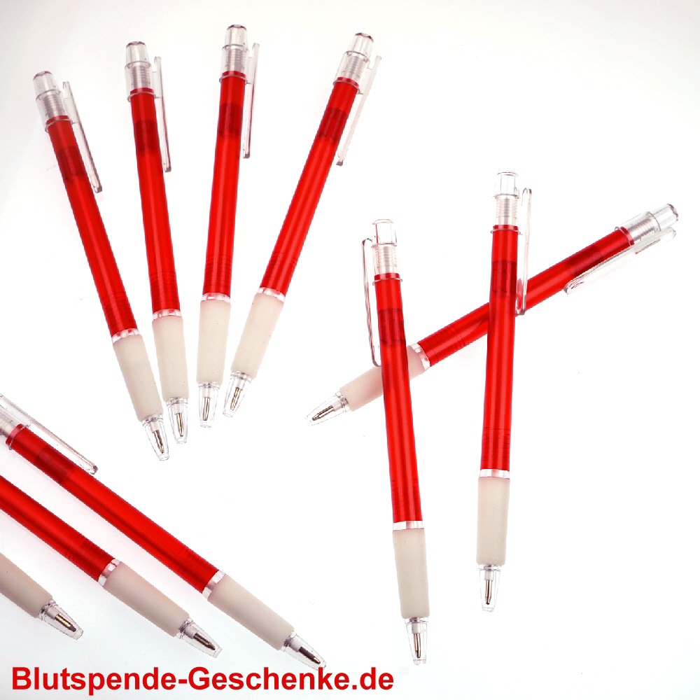Kugelschreiber rot mit Gummigriff