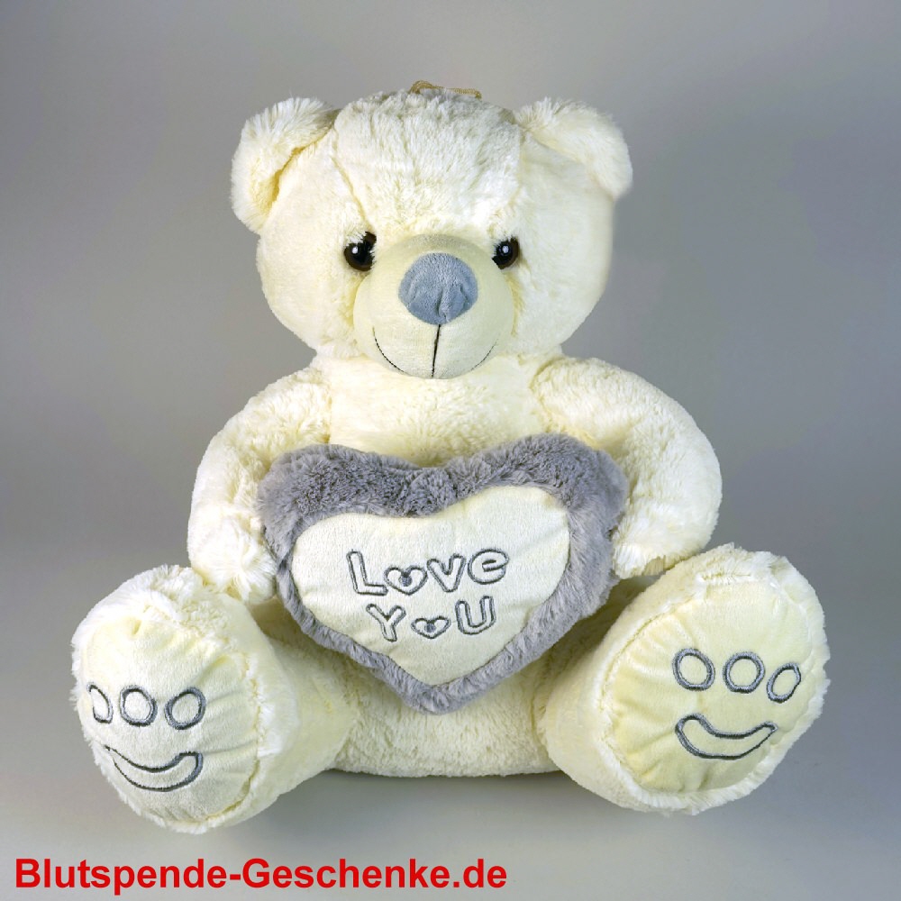 TreuePr&auml;sent Softpl&uuml;schb&auml;r I love You 45 cm