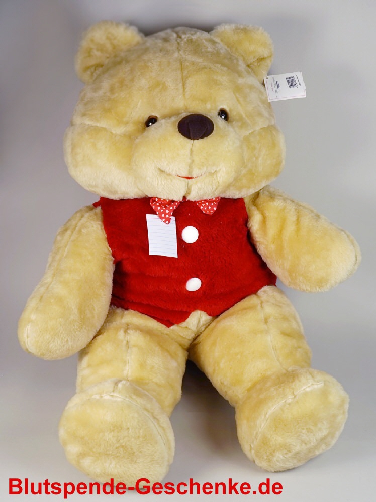 TreuePr&auml;sent Pl&uuml;sch-B&auml;r mit Weste 100 cm