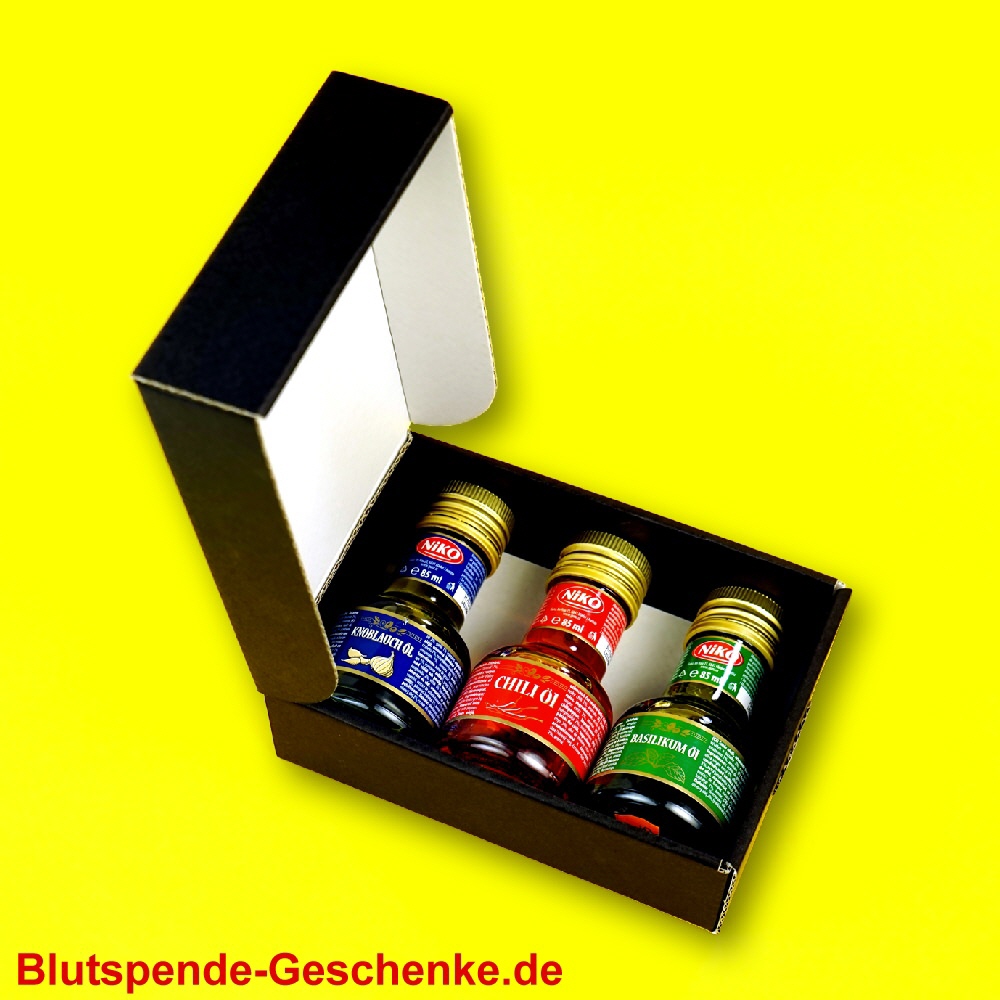 Geschenk-Set drei verschiedene &Ouml;lfl&auml;schchen