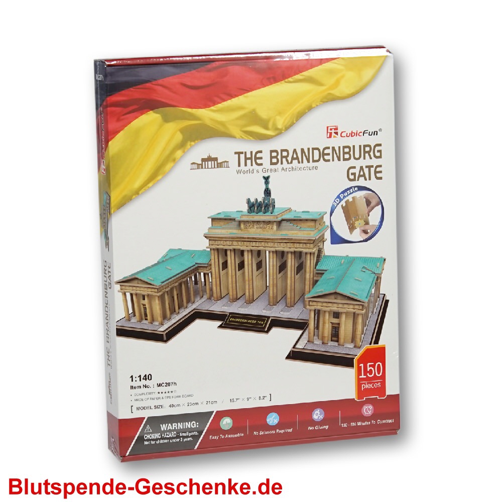 Blutspendegeschenk 3D-Puzzle Brandenburger Tor
