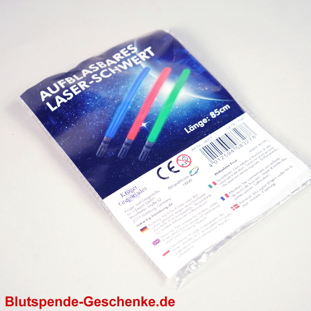 Blutspendegeschenk Aufblas-Laserschwert