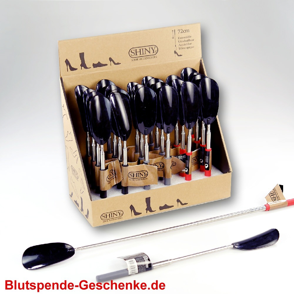 Blutspendegeschenk Schuhl&ouml;ffel ausziehbar