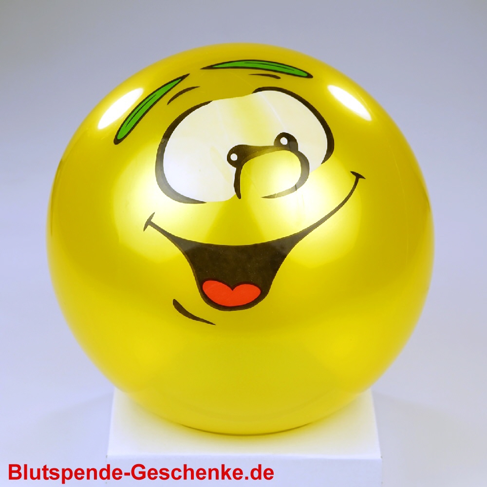 Blutspendegeschenk Ball Lachgesicht gelb