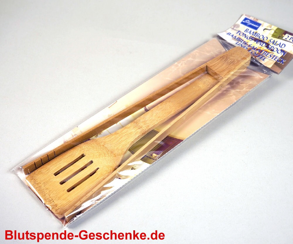 Blutspendegeschenk Bambus-Salatbesteck