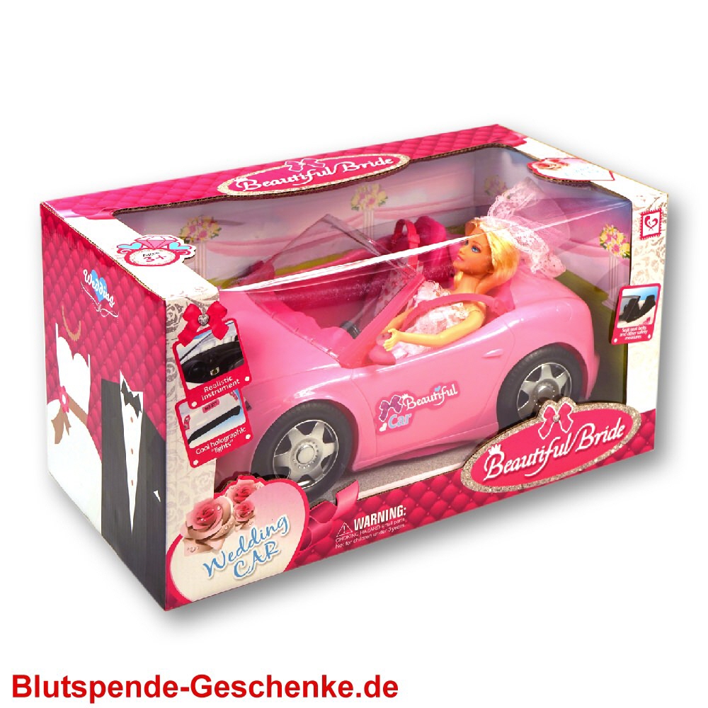 Blutspendegeschenk Puppe im Cabrio
