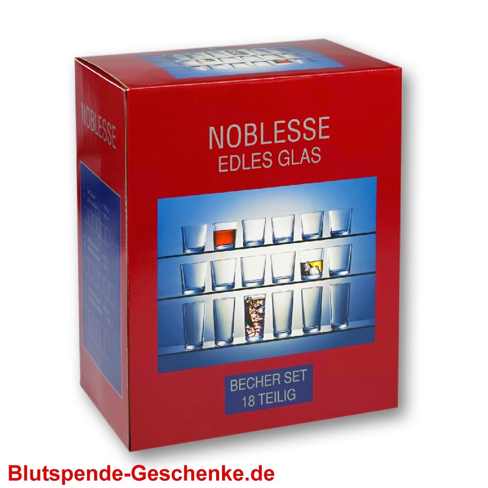 Blutspendegeschenk Gl&auml;ser-Set 18teilig