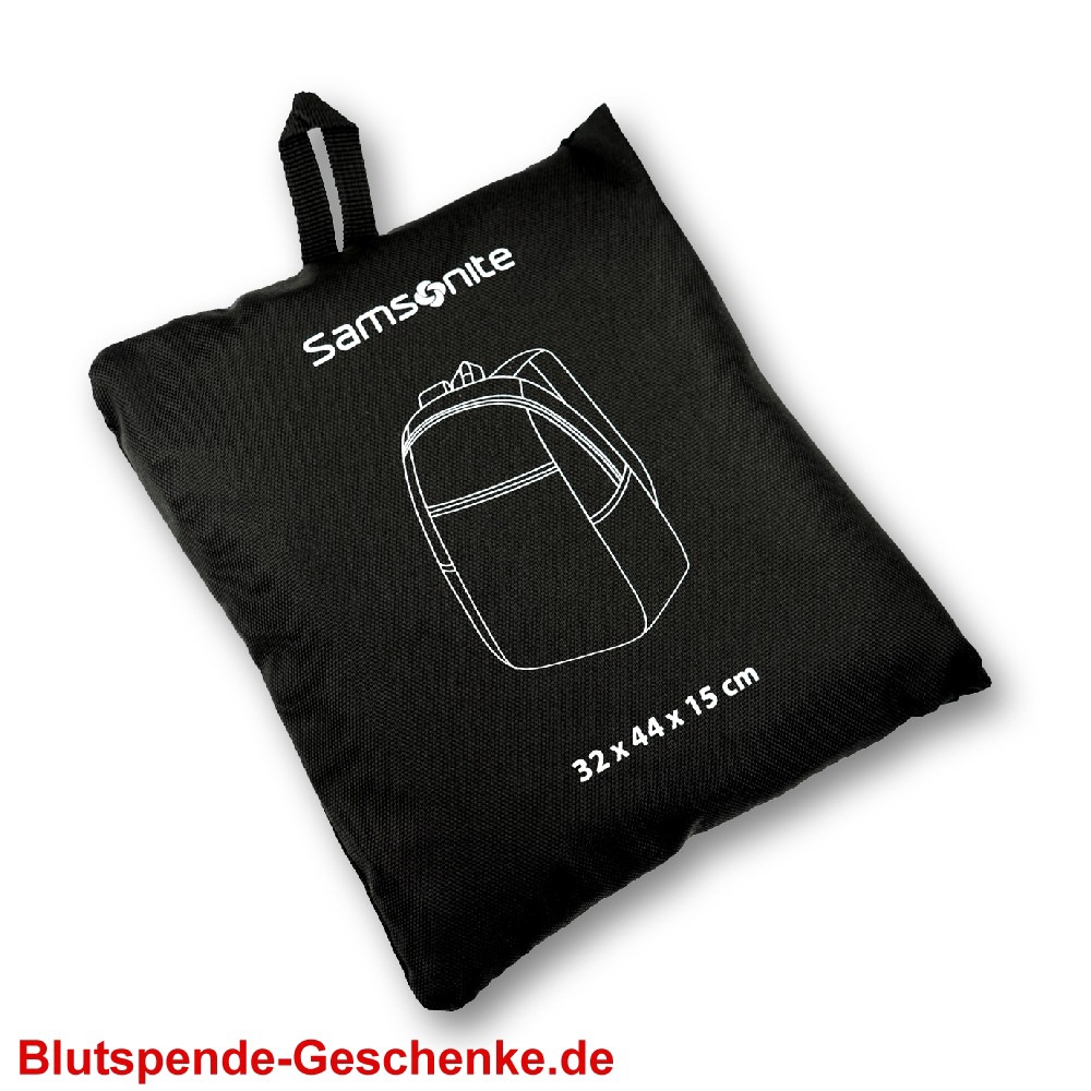 Blutspendegeschenk Rucksack faltbar schwarz