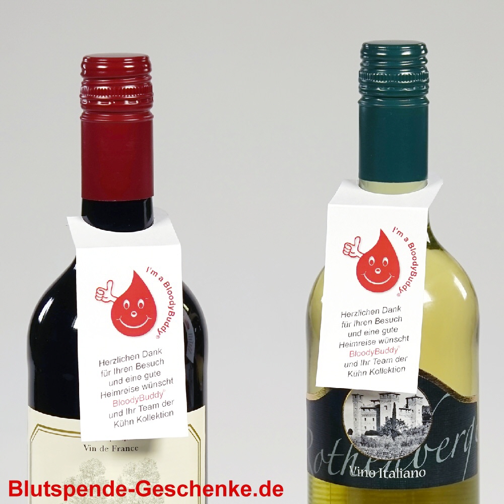 Blutspendegeschenk Weinflaschen