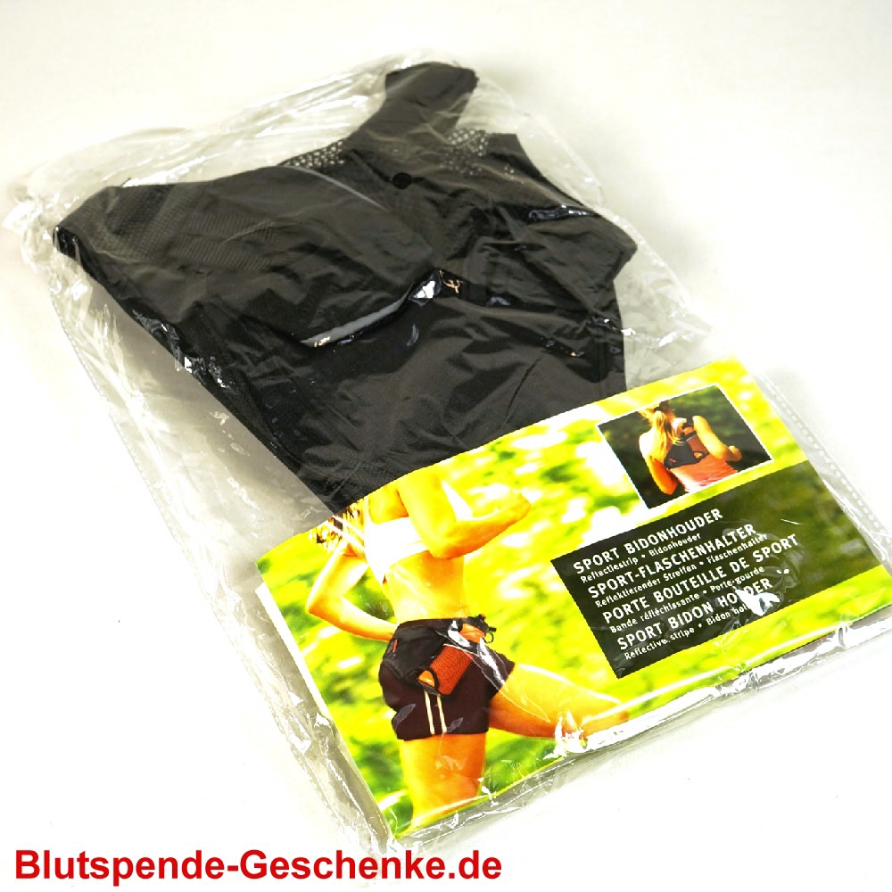 Blutspendegeschenk Flaschenhalter f&uuml;r Jogger