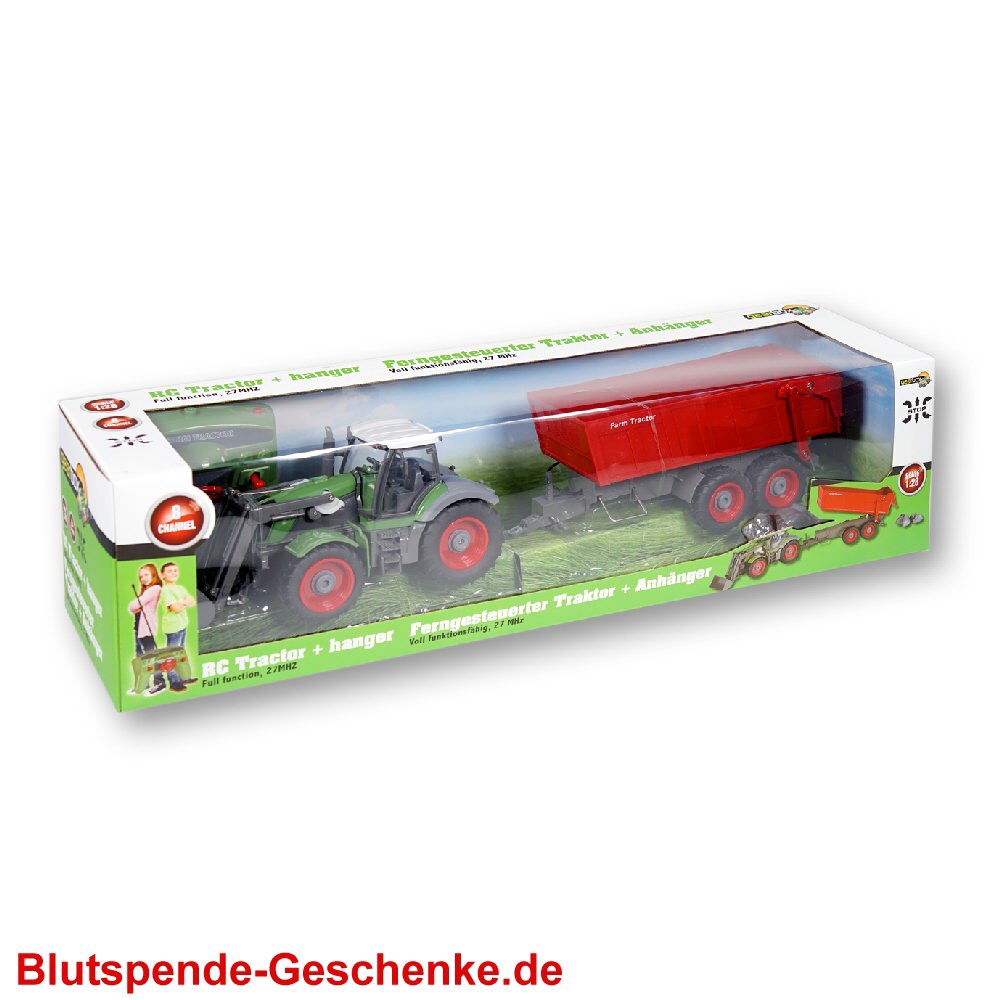 Blutspendegeschenk Schaufellader mit H&auml;nger RC