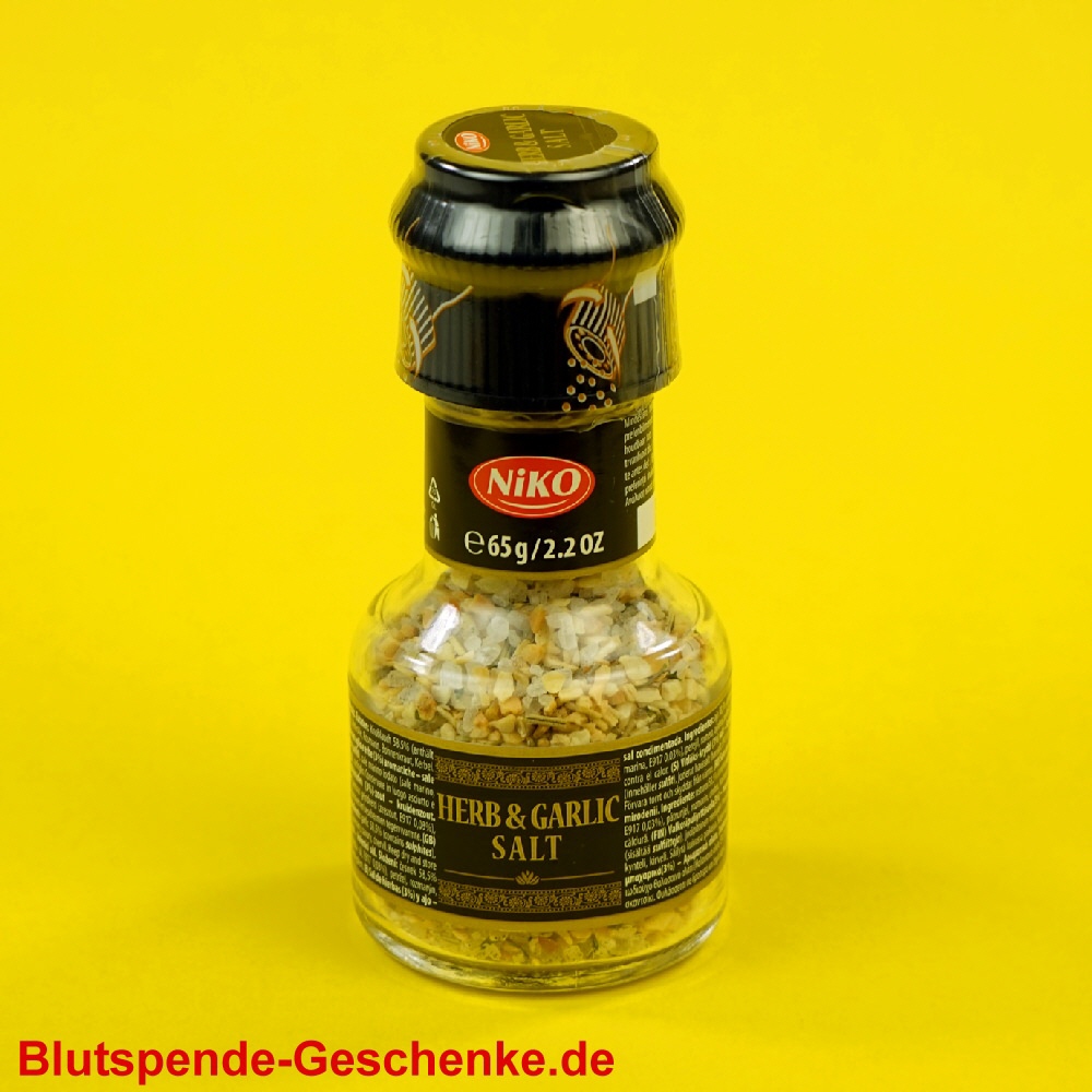 Blutspendegeschenk Gewürzmühle Knoblauchkraeuter