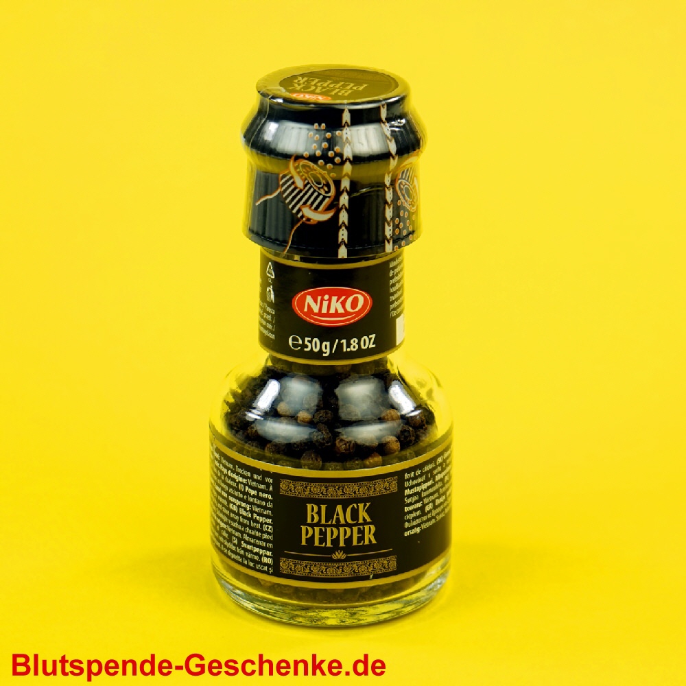 Blutspendegeschenk Gewürzmühle Schwarzer Pfeffer