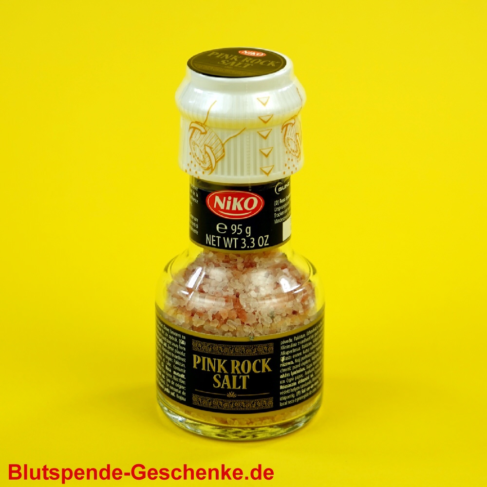Blutspendegeschenk Gew&uuml;rzm&uuml;hle Rosa Steinsalz