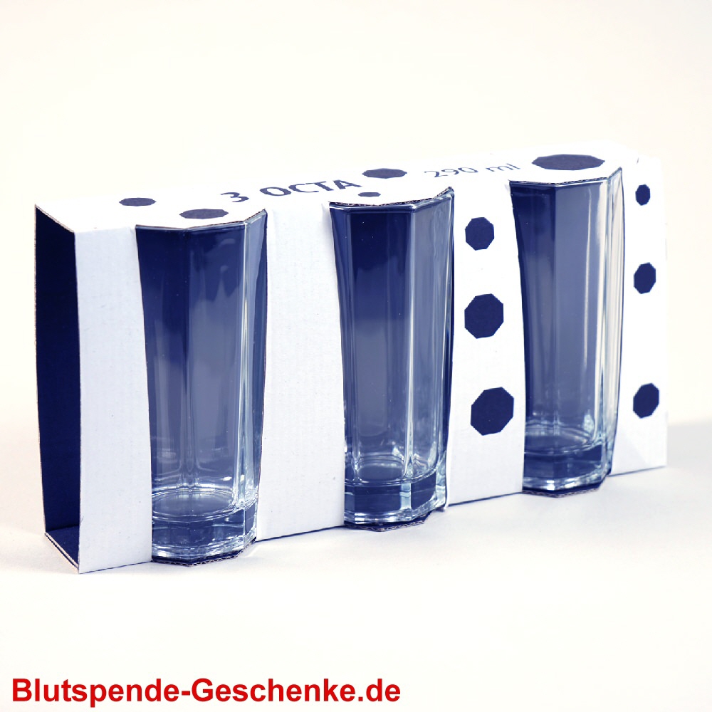 Blutspendegeschenk Gl&auml;ser 3er-Set