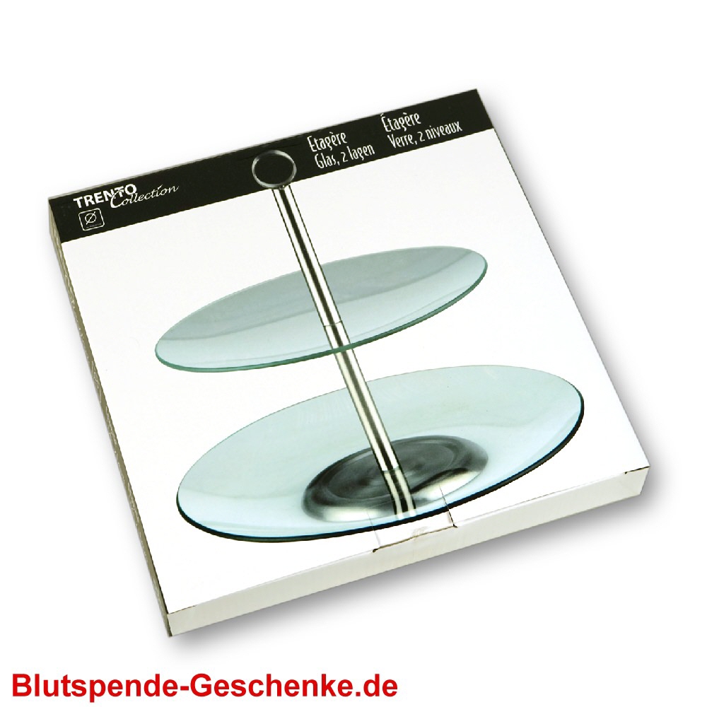 Blutspendegeschenk Etagere aus Glas