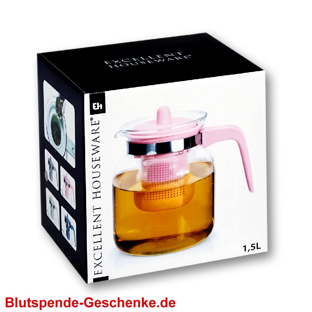 Blutspendegeschenk Glas-Teekanne