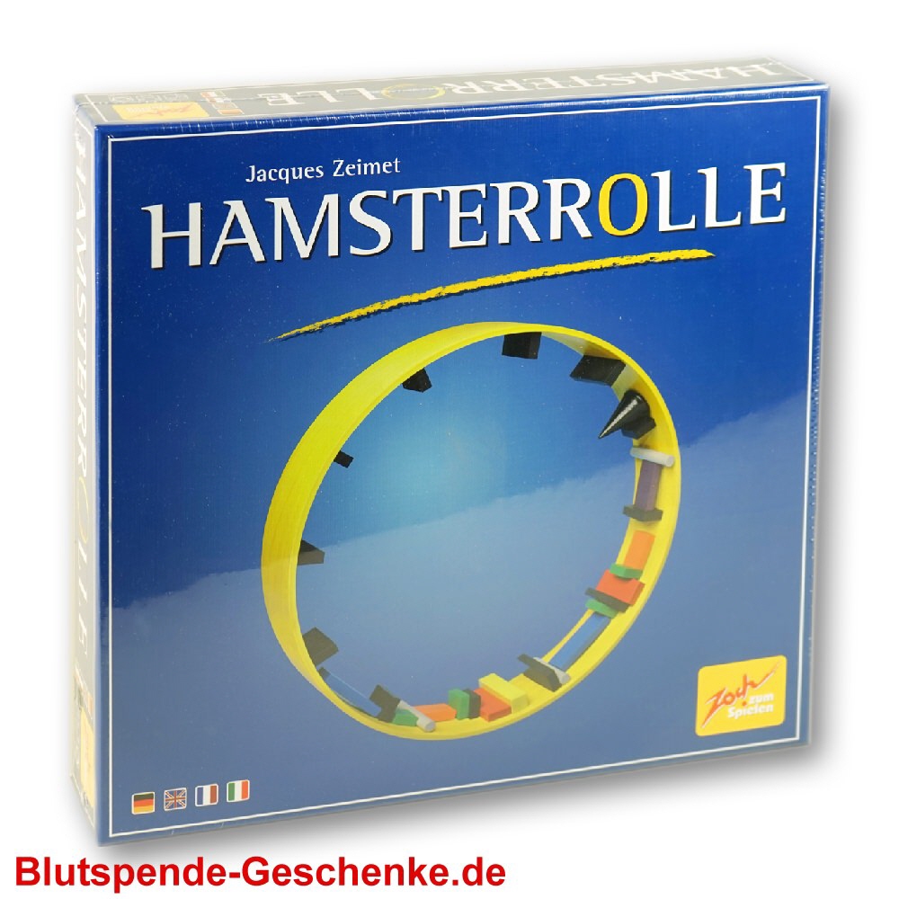 Blutspendegeschenk Spiel Hamsterrolle