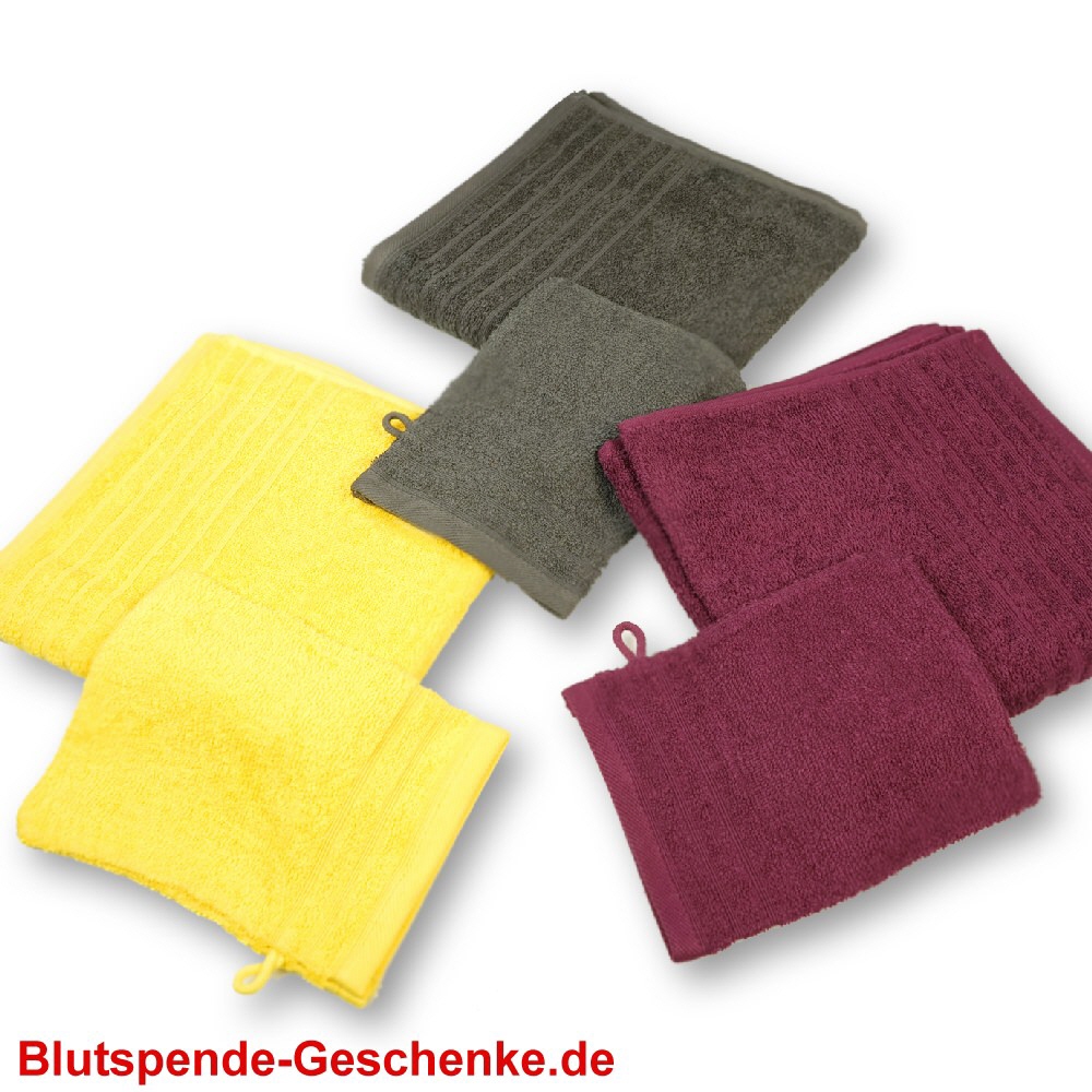 Blutspendegeschenk Handtuch und Waschlappen