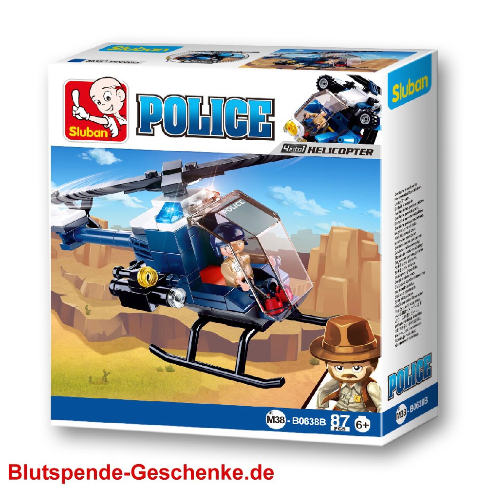 Blutspendegeschenk Polizei-Hubschrauber