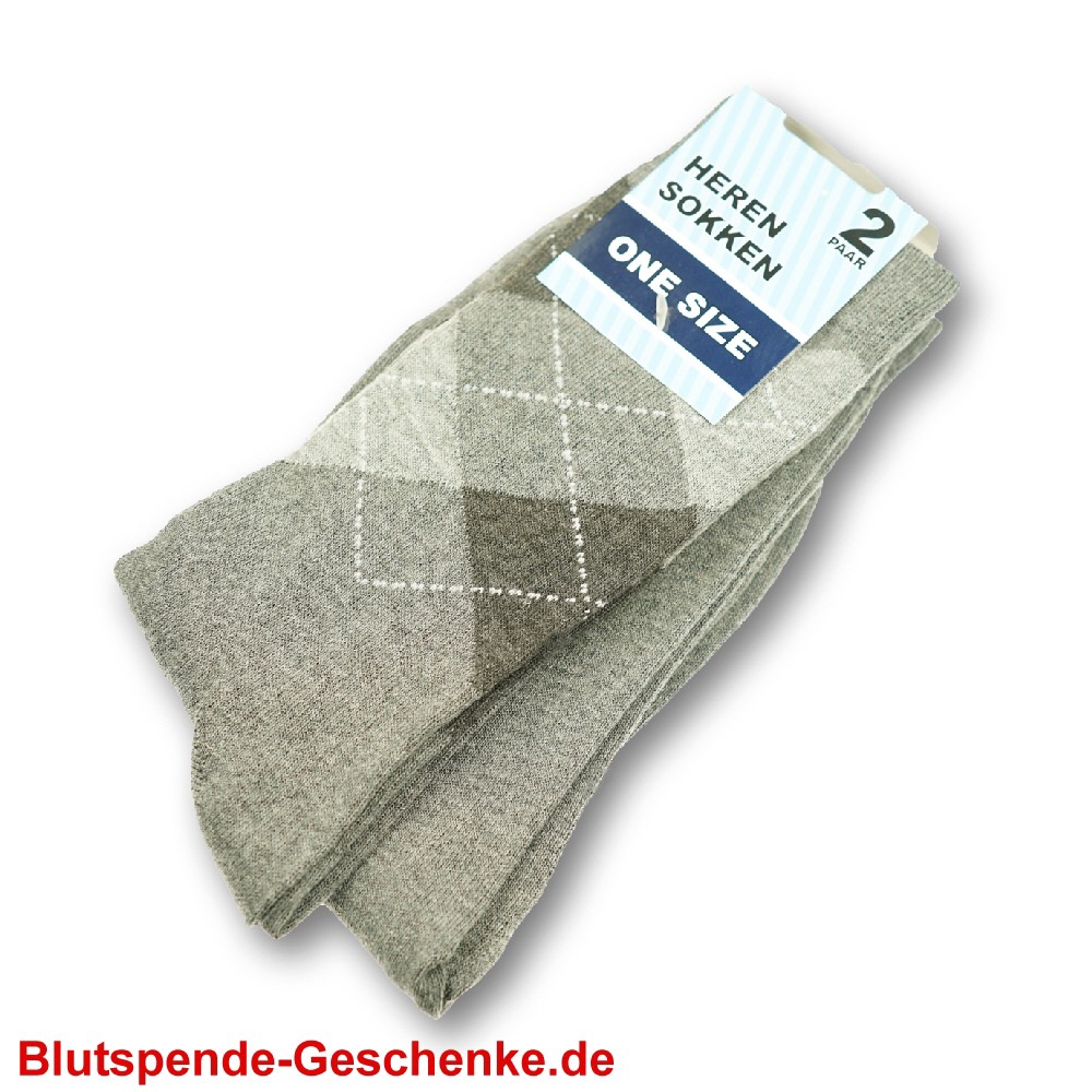 Blutspendegeschenk Herrensocken grau