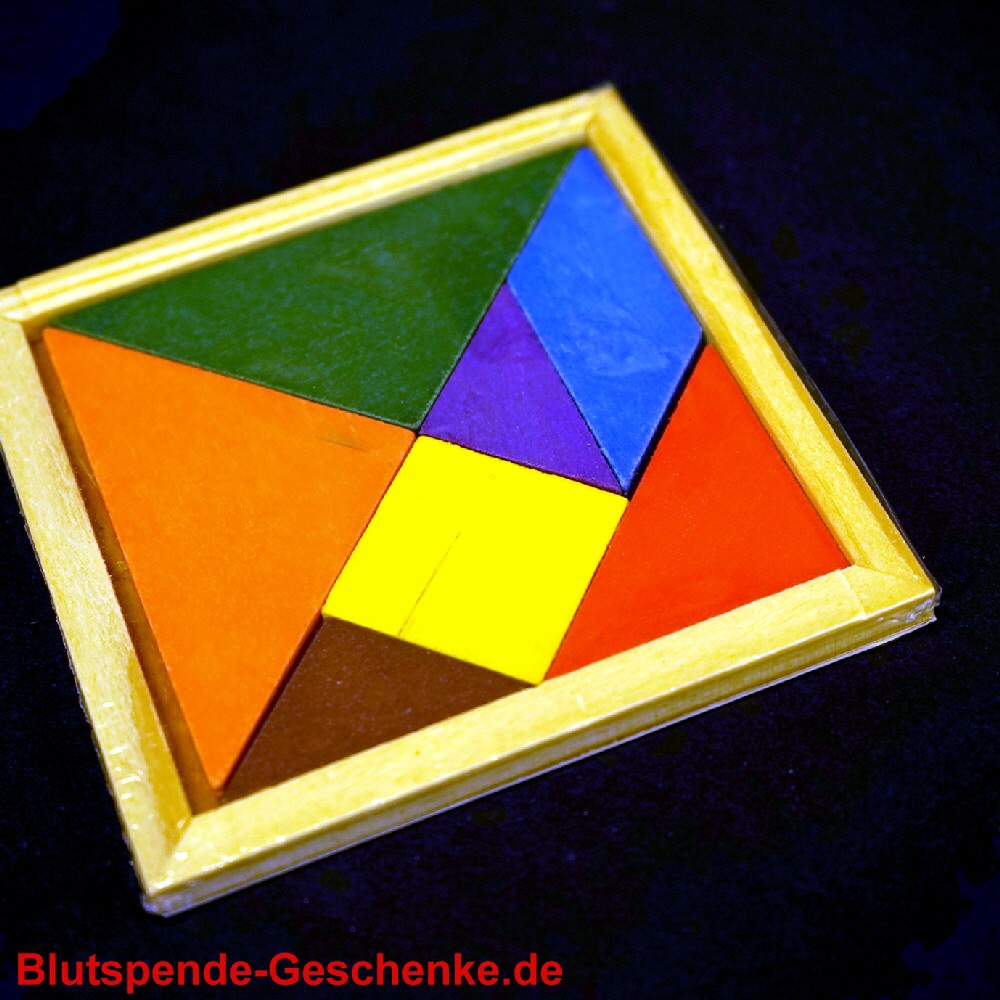 Blutspendegeschenk Holz-Tangram