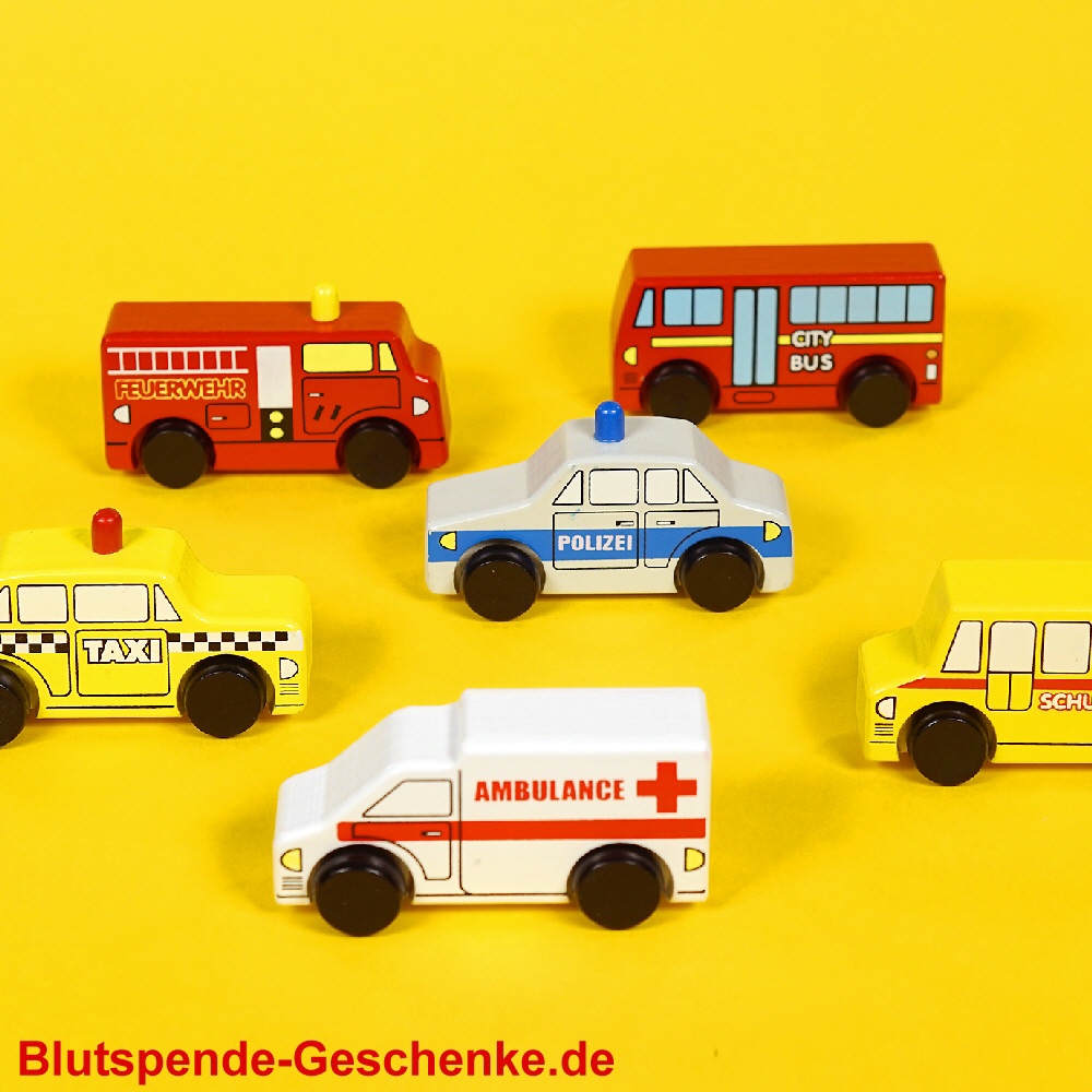 Blutspendegeschenk Holzautos