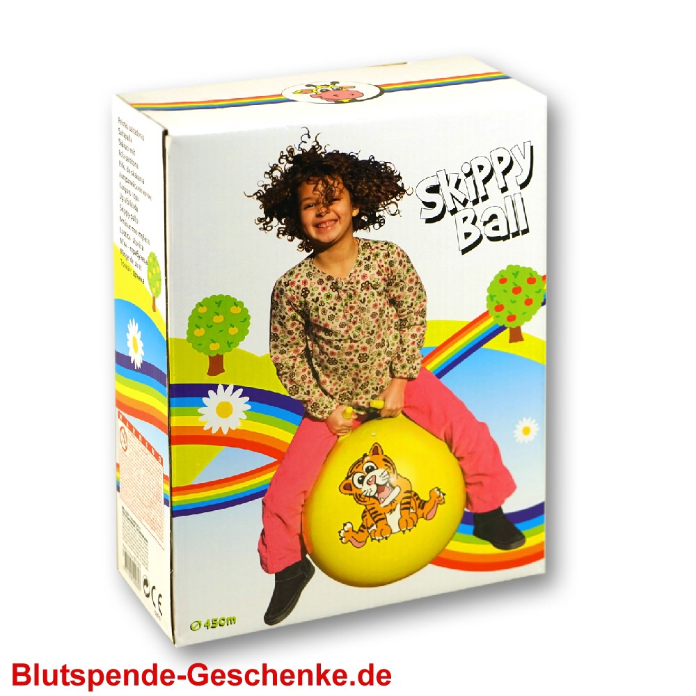 Blutspendegeschenk H&uuml;pfball in Verpackung