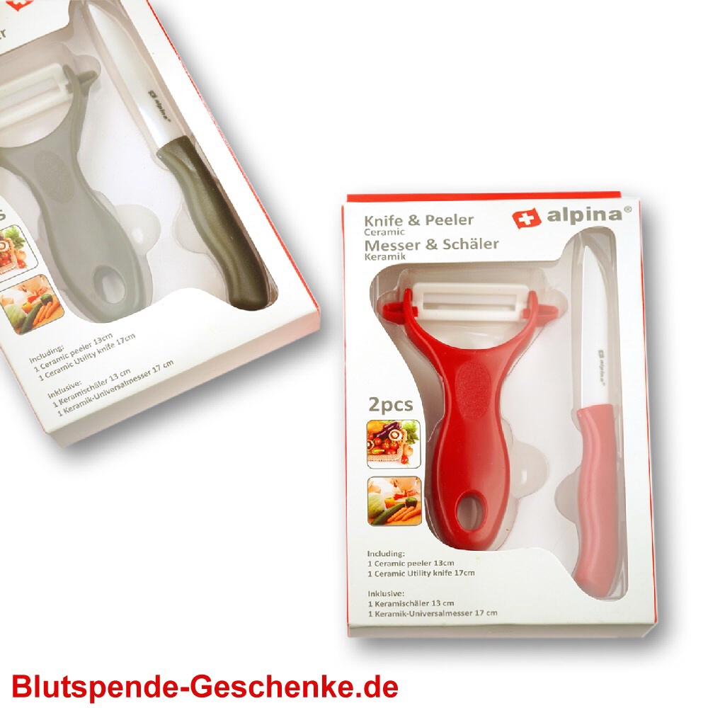 Blutspendegeschenk Keramik-Sch&auml;ler mit Messer