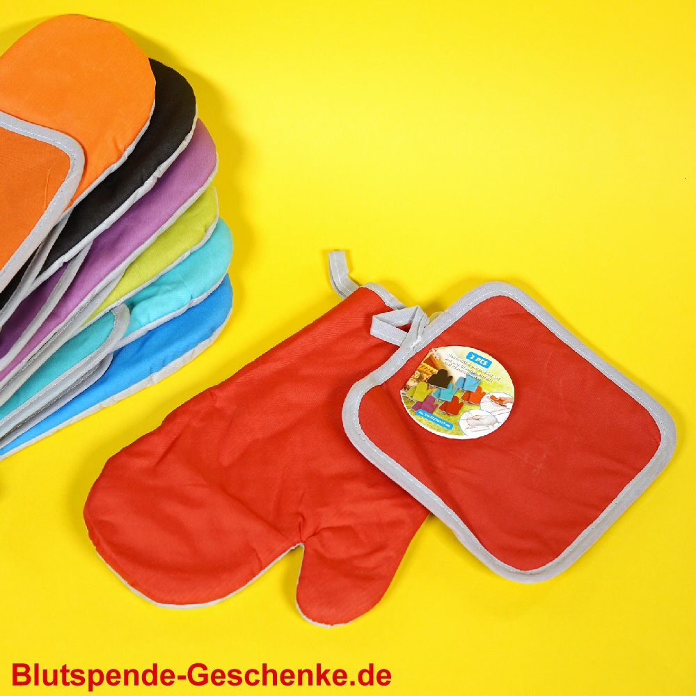 Blutspendegeschenk Kochtopflappen-Set