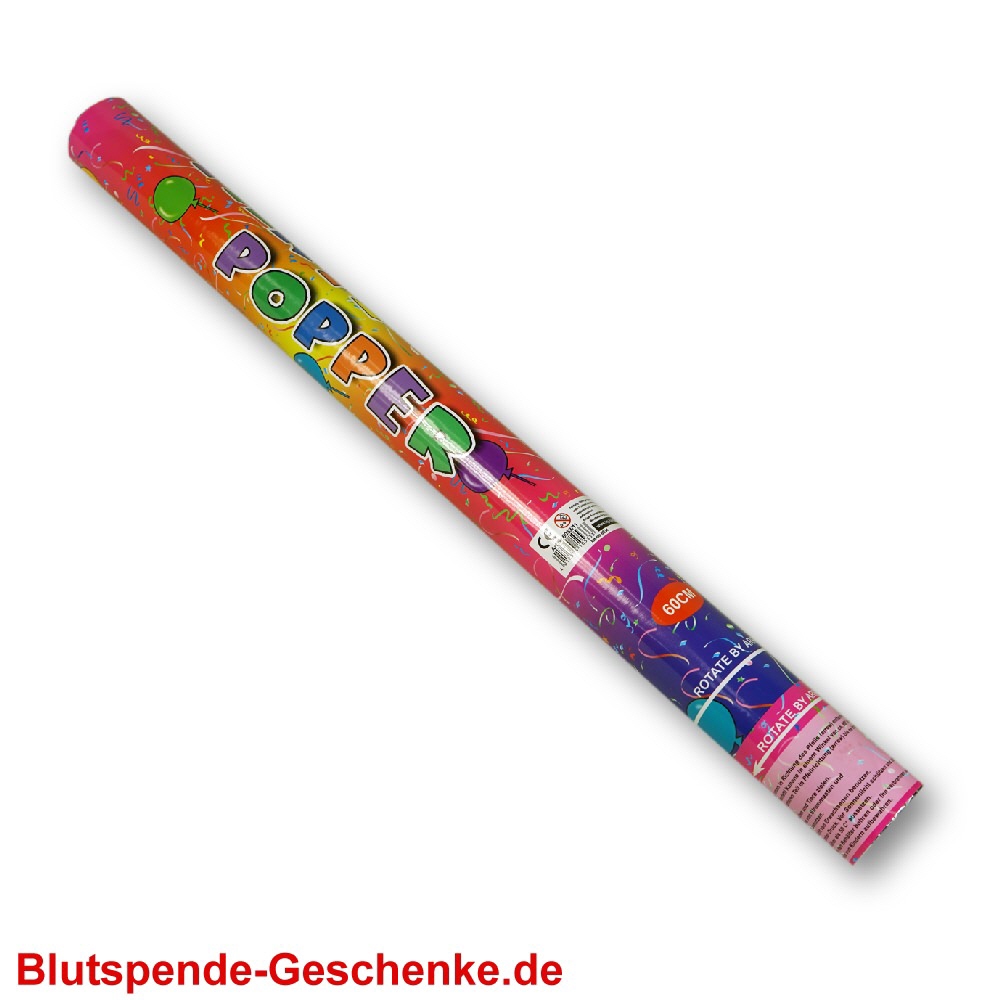 Blutspendegeschenk Konfetti-Kanone