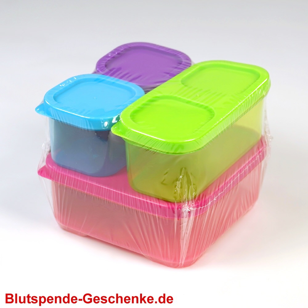 Blutspendegeschenk 4er-Set Aufbewahrungsdosen