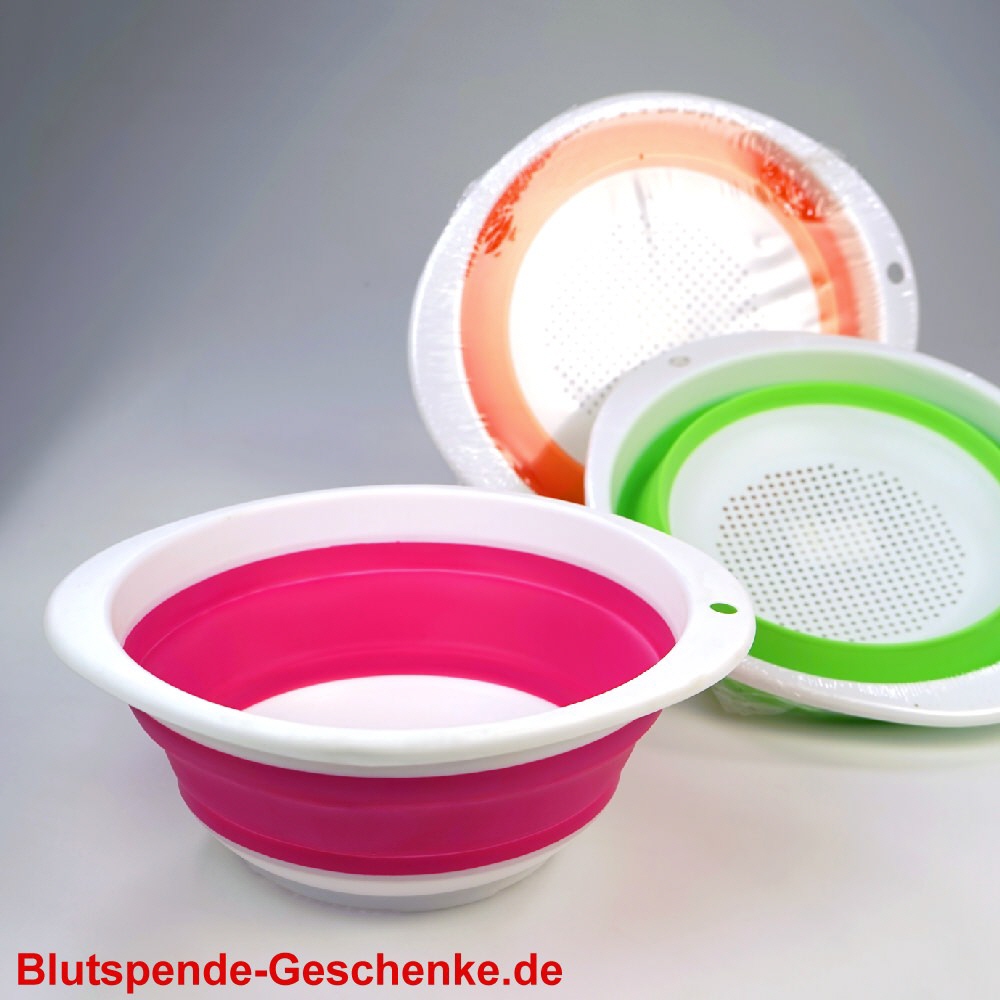 Blutspendegeschenk Siebe aus Kunststoff faltbar