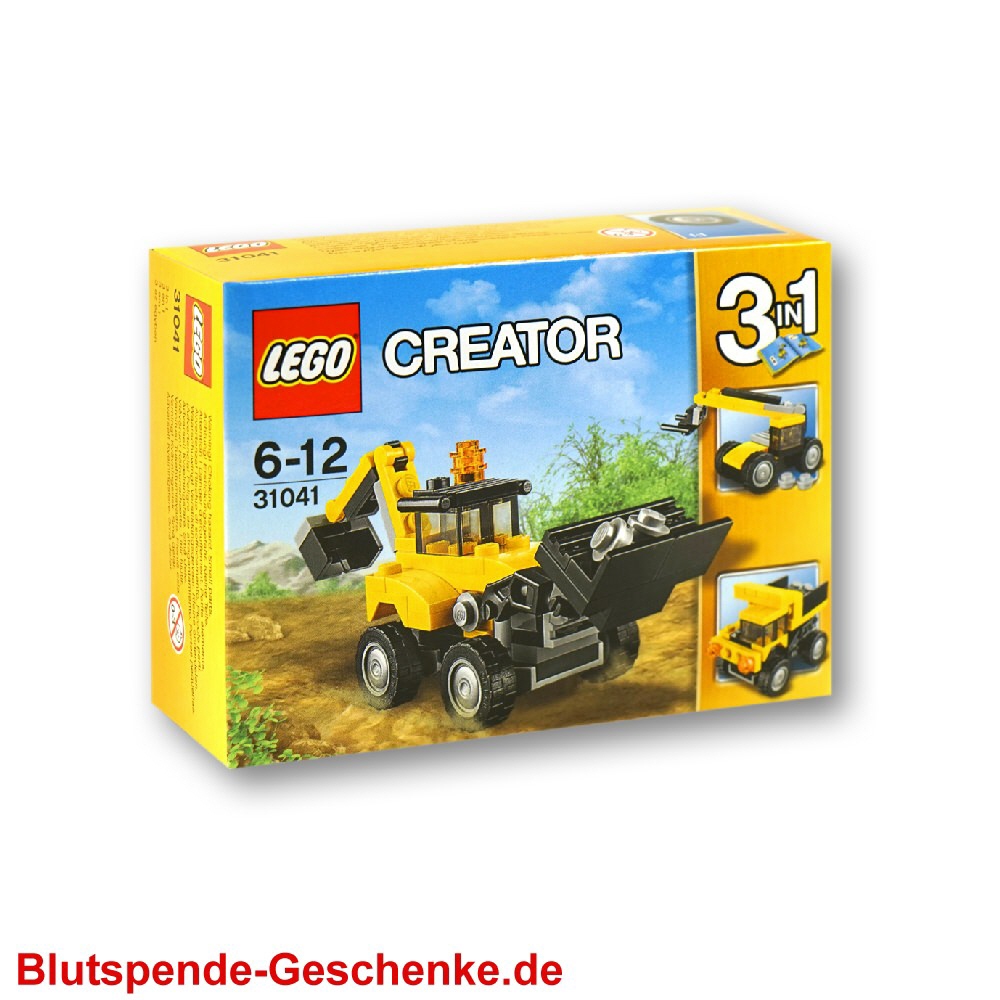Blutspendegeschenk Lego Creator Bagger