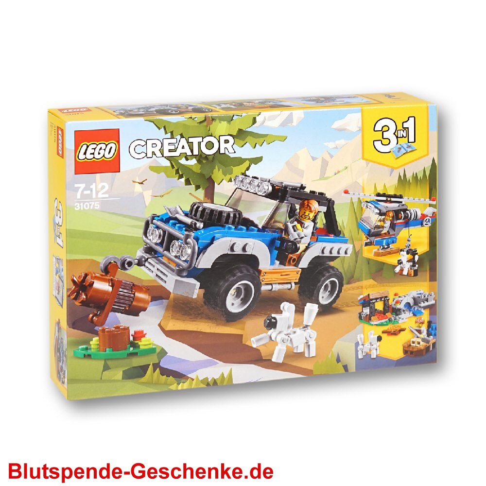 Blutspendegeschenk LEGO Gel&auml;ndewagen