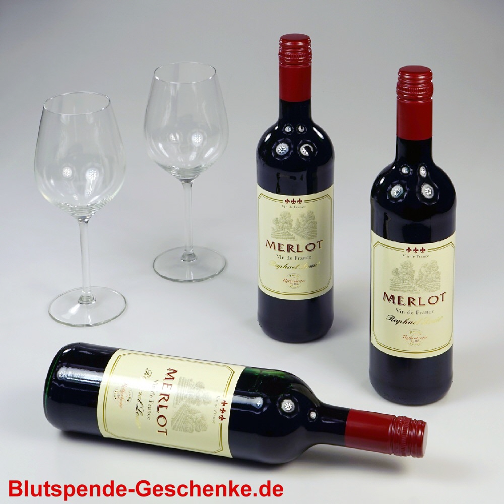 Blutspendegeschenk Rotwein Merlot