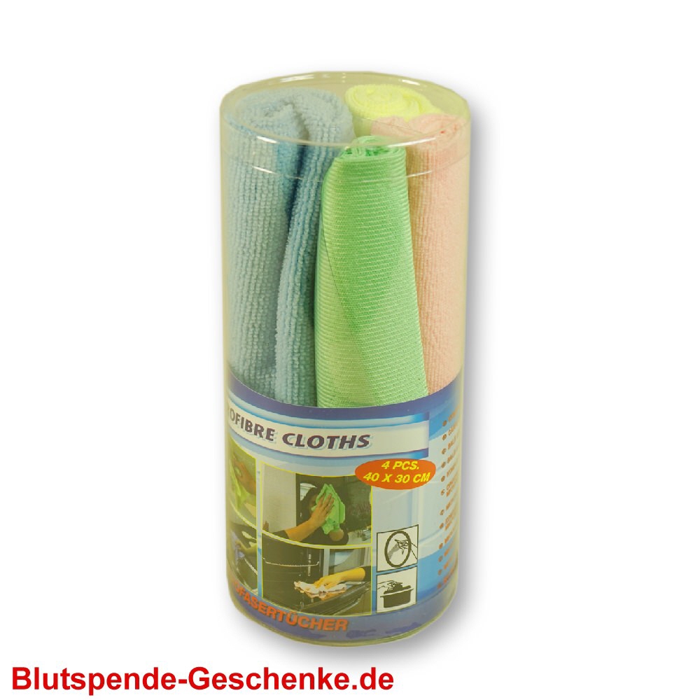 Blutspendegeschenk Microfaser 4er-Set