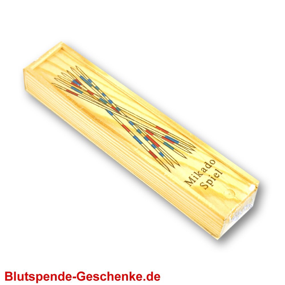 Blutspendegeschenk Mikado Holzbox