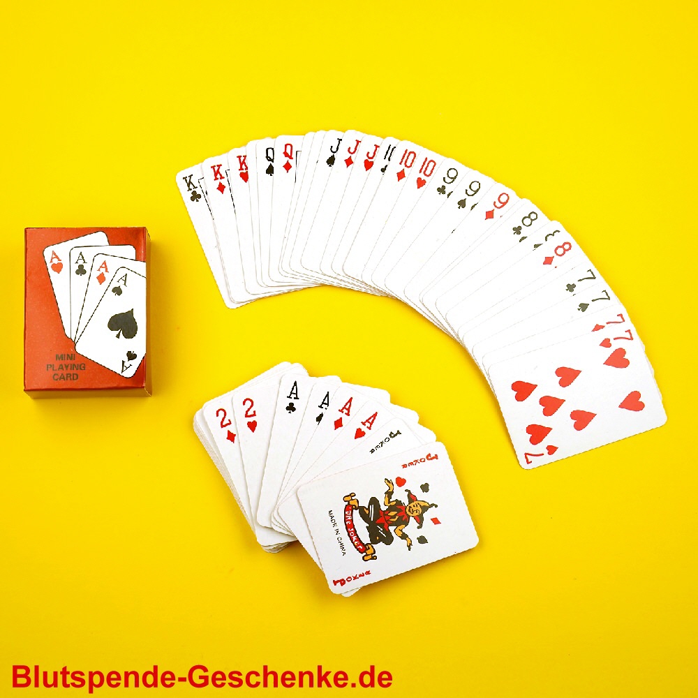 Blutspendegeschenk Romm&eacute; Spielkarten mini