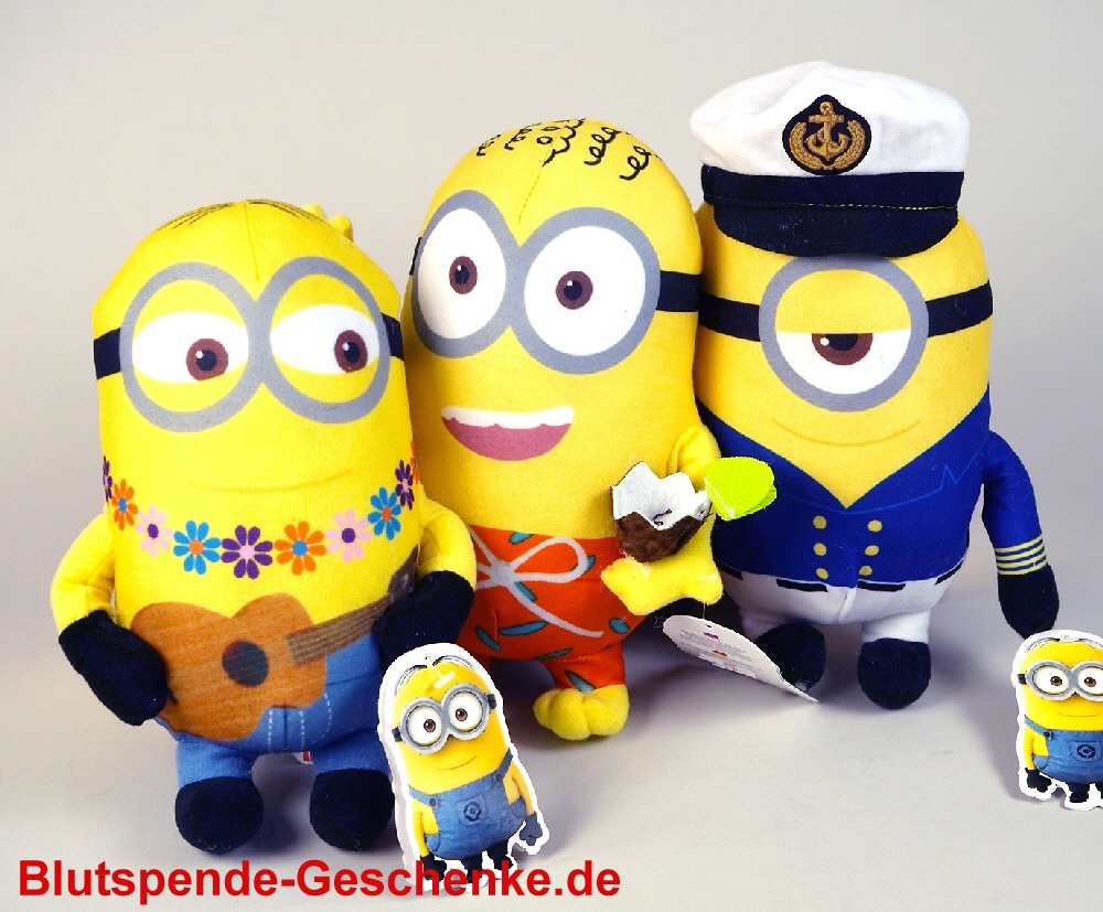 Blutspendegeschenk Pl&uuml;sch-Minions mittel