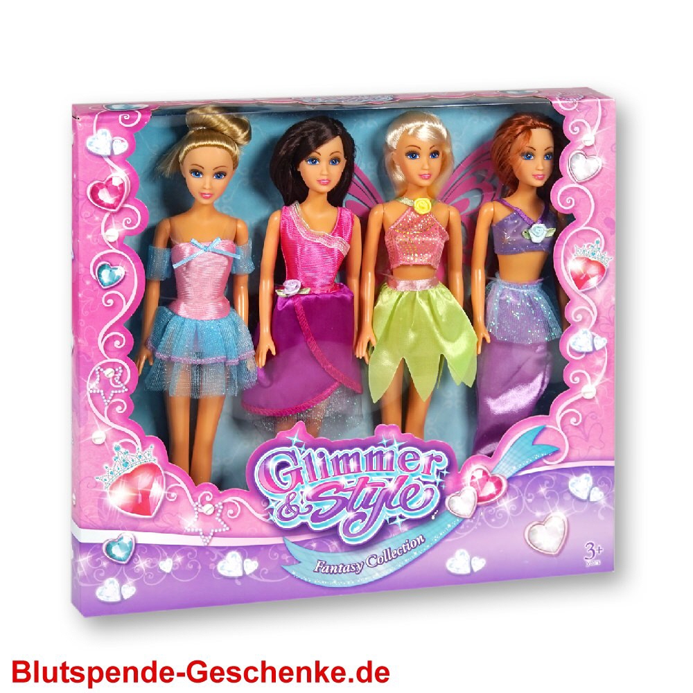 Blutspendegeschenk Modepuppen 4er-Set