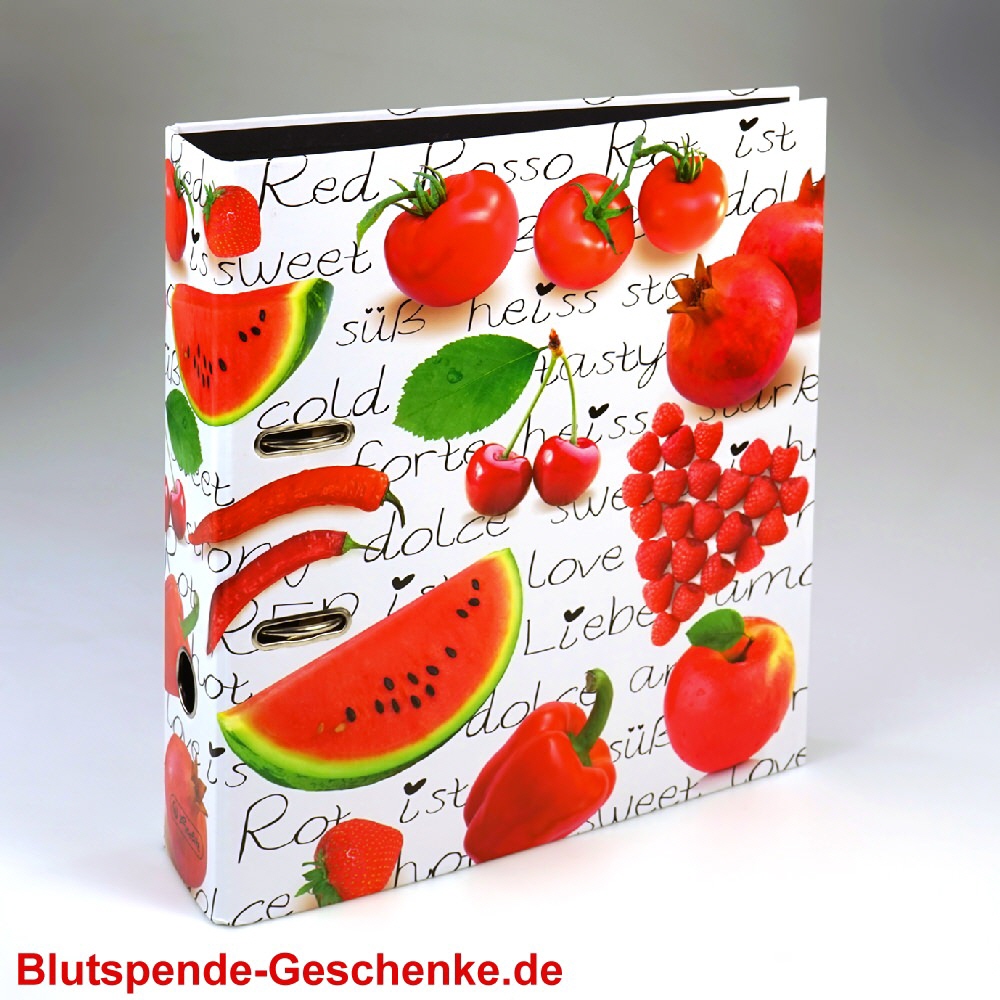 Blutspendegeschenk Motivordner Rote Früchte