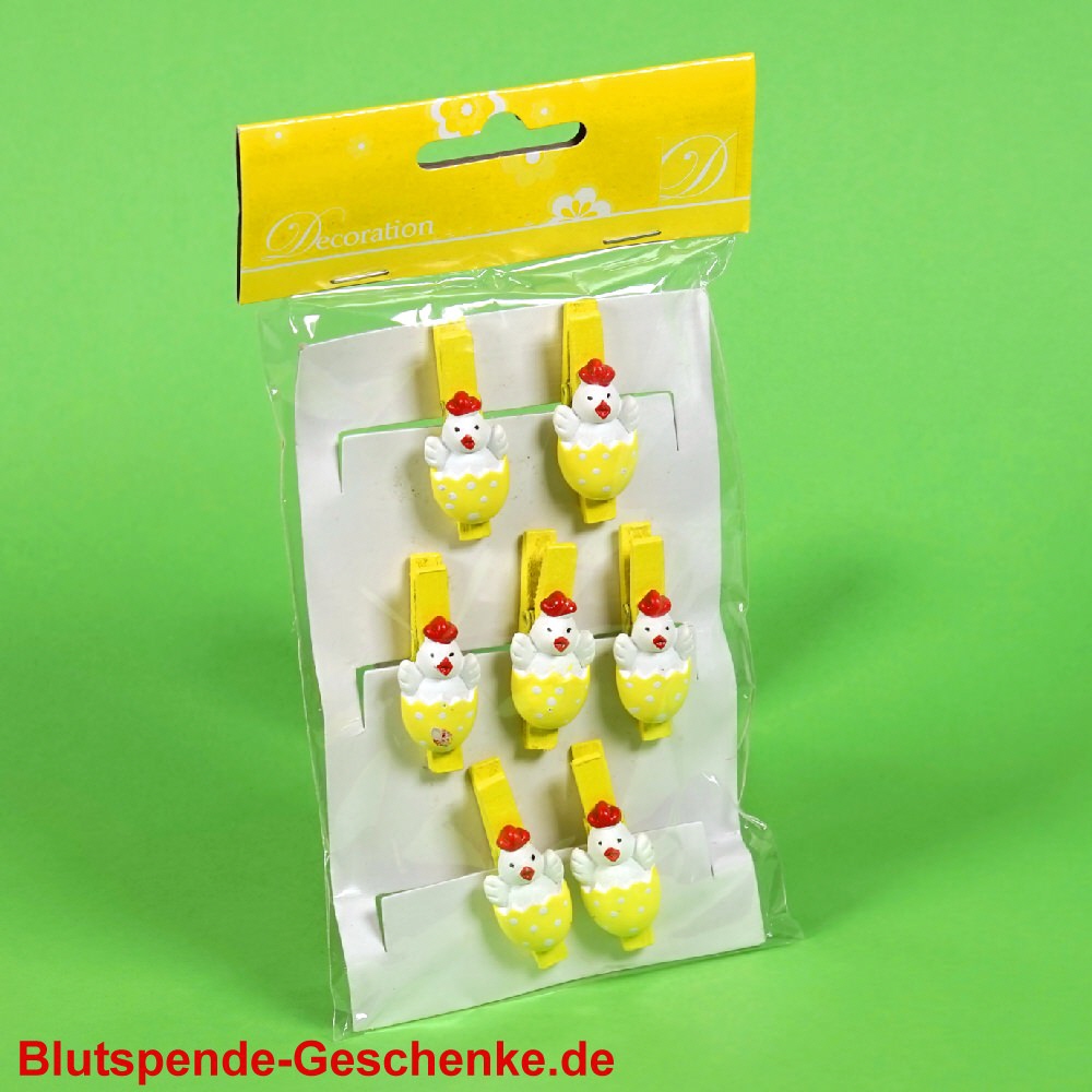 Blutspendegeschenk Oster-Holzklammern