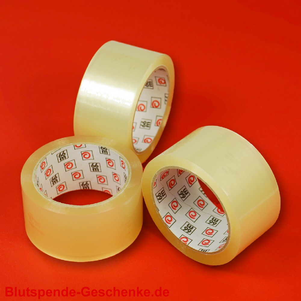 Blutspendegeschenk Packband transparent